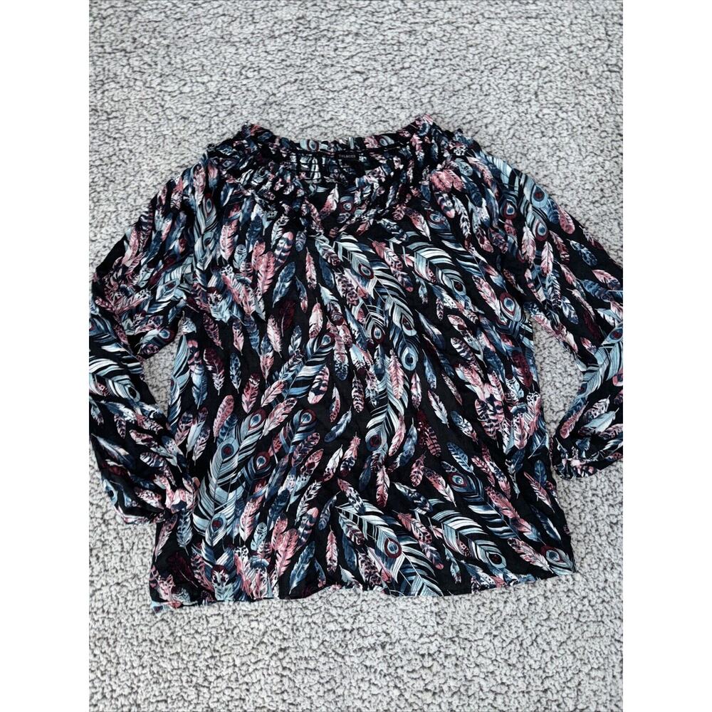 Talbots L BoHo Peasant Style Blouse Top Tunic Lightweight Cotton Spring Summer